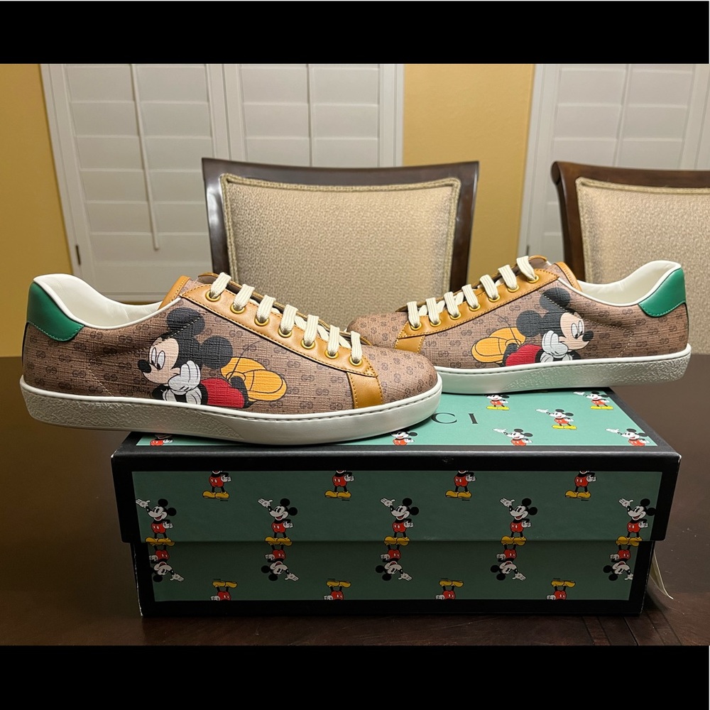 New Gucci Ace x Disney Mickey Mouse GG  Logo Sneaker Shoes Size UK 9.5 / US 10 - Picture 11 of 16